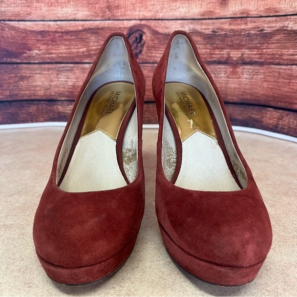 Michael Kors Merlot Suede Platform Pumps - Picture 2 of 16